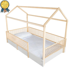 cama de madera estilo montessori