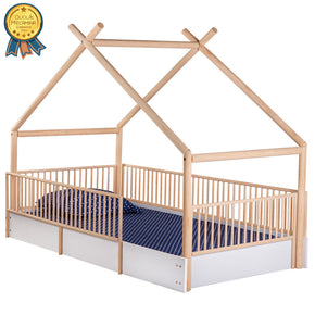 cama montessori de madera