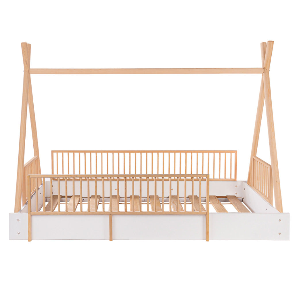 Cama Tipi Cercada Natural (no barnizada)