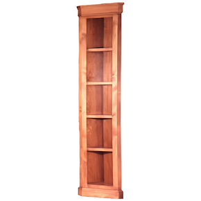 librero esquinero de madera