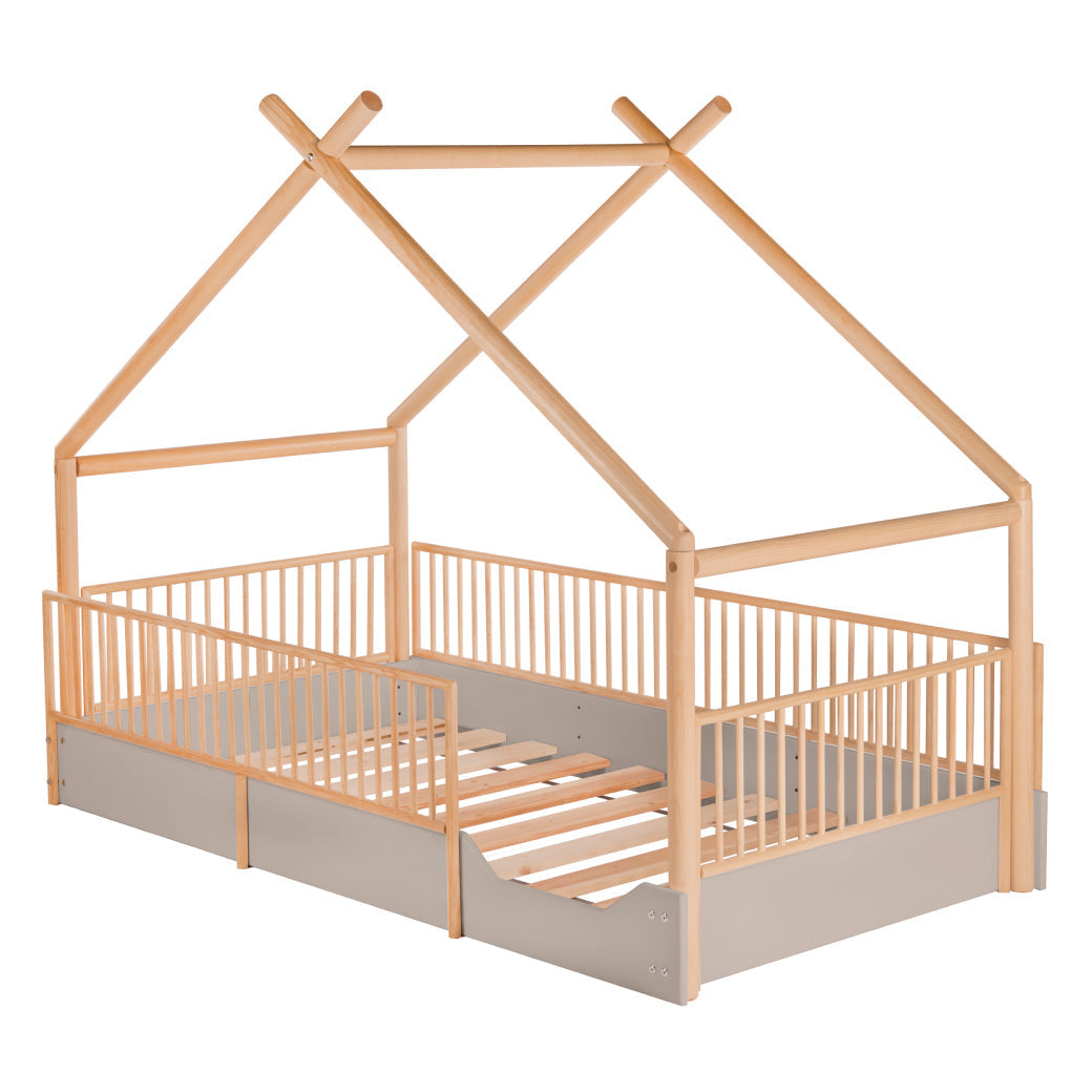 Cama Chalet Cercada Natura (barnizada)