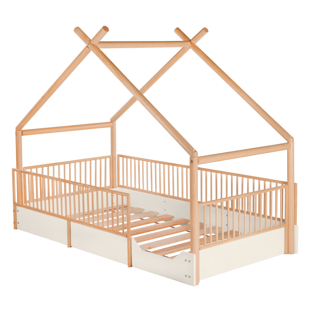 Cama Chalet Cercada Natura (barnizada)