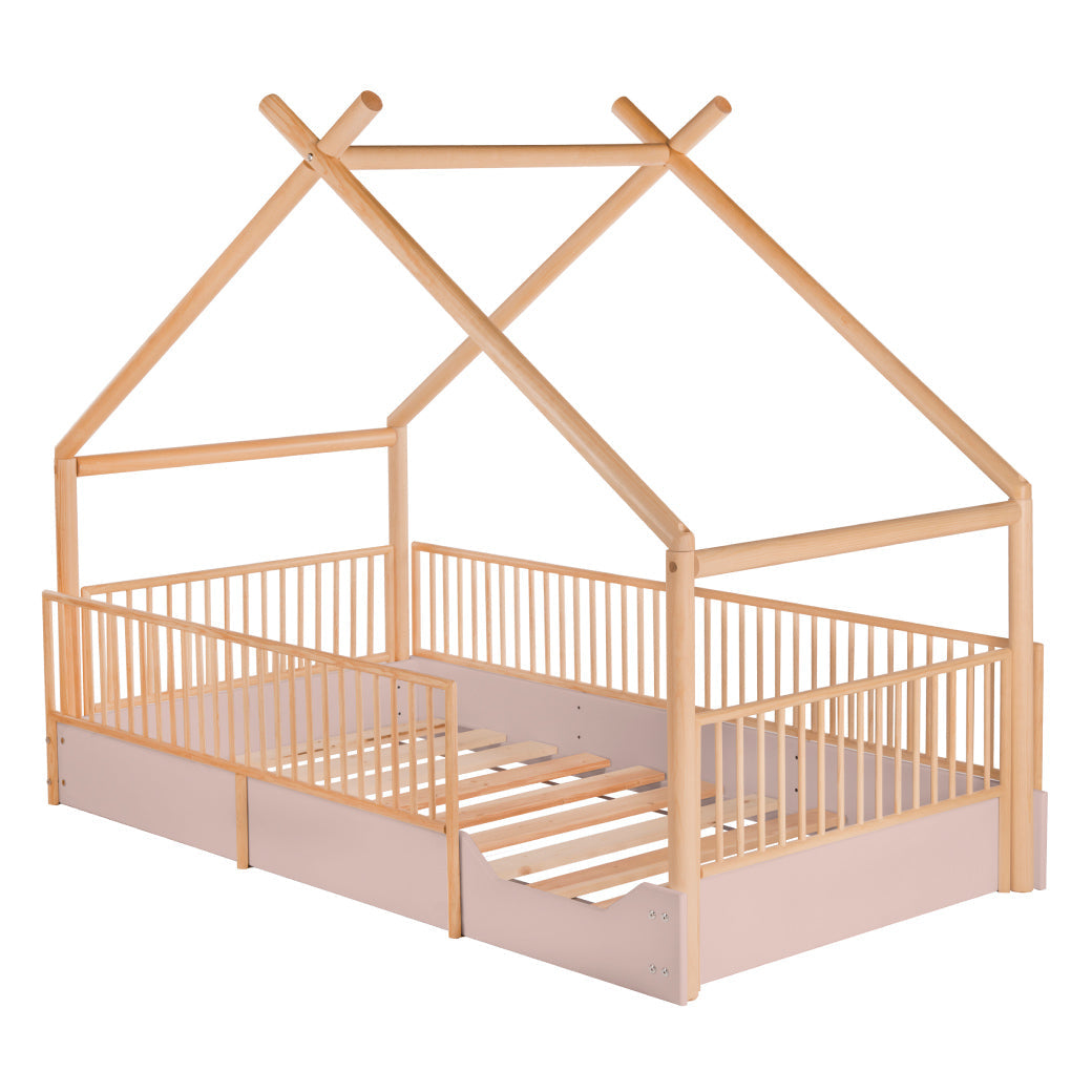 Cama Chalet Cercada Natura (barnizada)