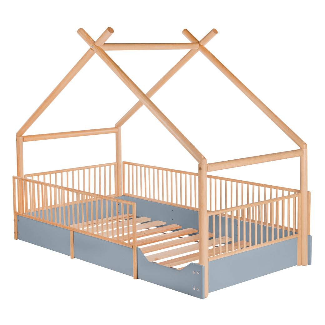 Cama Chalet Cercada Natura (barnizada)