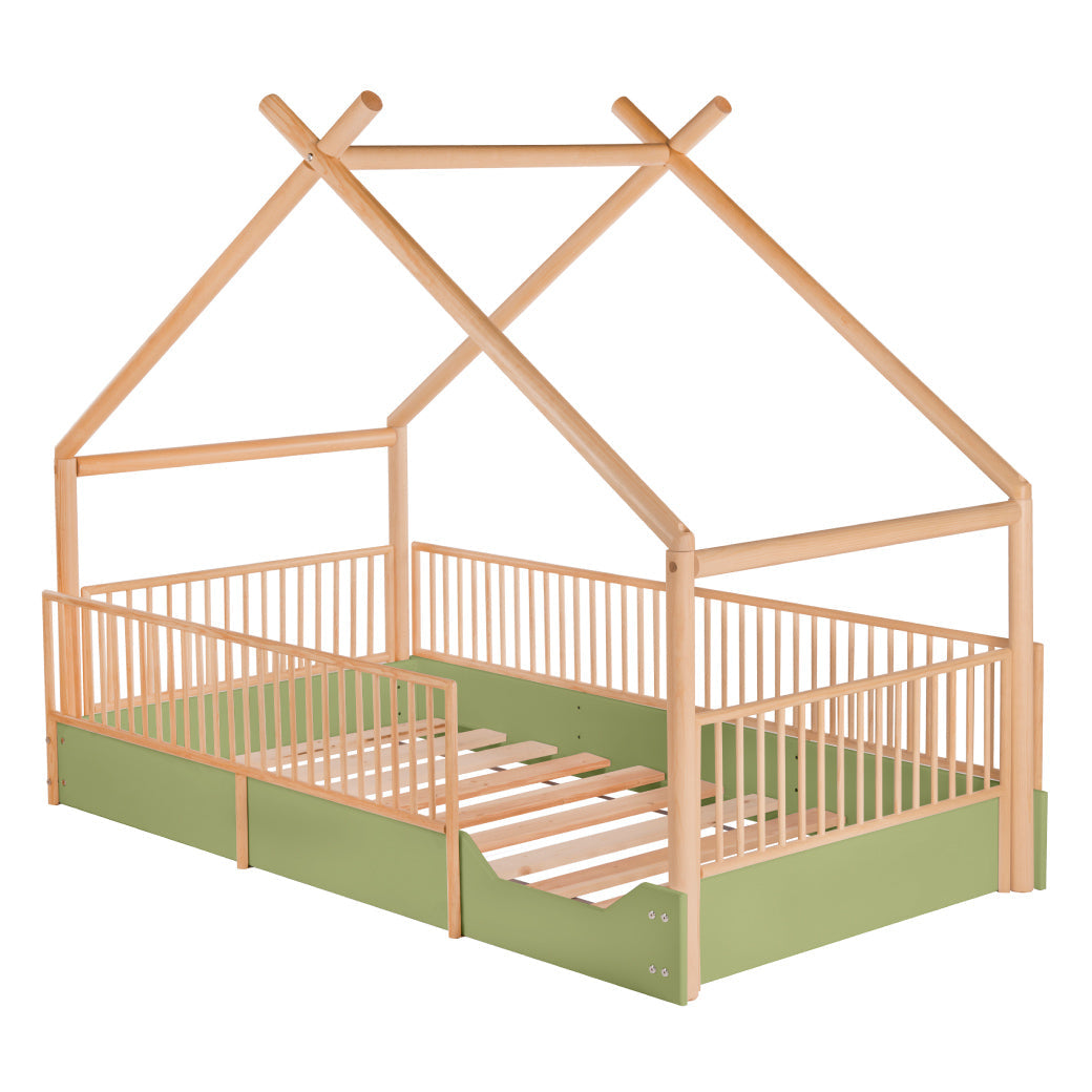 Cama Chalet Cercada Natura (barnizada)