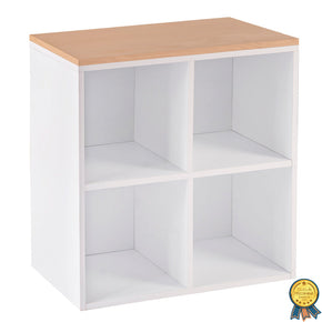 Estantería infantil de 4 cubos en encino