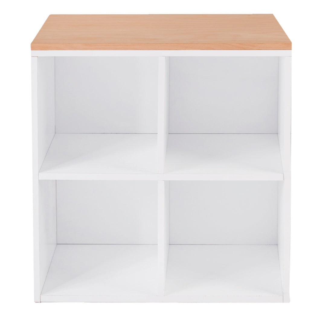 Estantería Infantil de Madera con 4 Cubos – Encino y Melamina