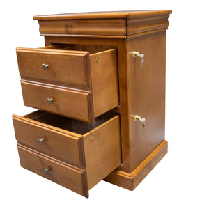 archivero de madera con llave