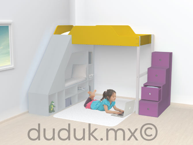 Litera Escalera con Cajones