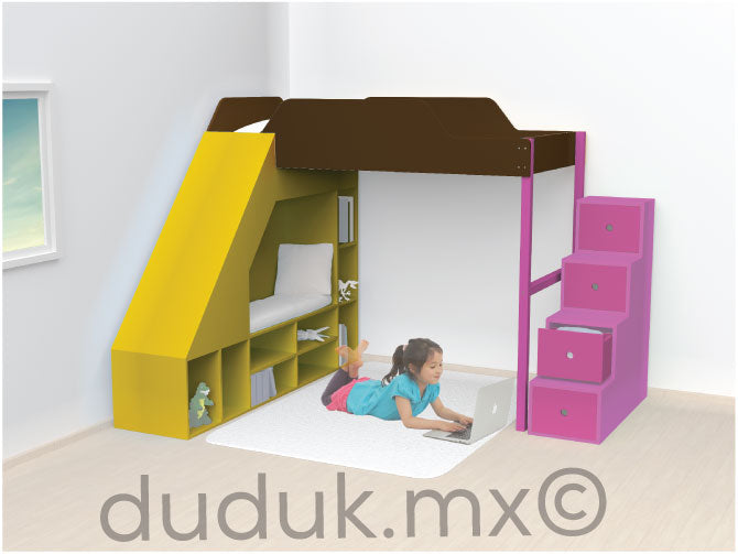 Litera Escalera con Cajones