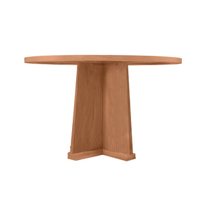 Mesa de Comedor con Pedestal de Madera Encino Barnizada N1 (120 × 120 × 75 cm)