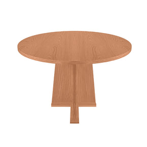 Mesa de Comedor con Pedestal de Madera Encino Barnizada N1 (120 × 120 × 75 cm)