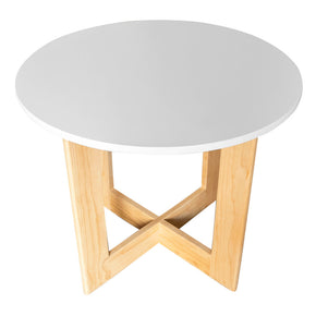 mesa de centro redonda blanca