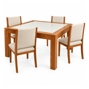 Mesa Cuadrada con cubierta de madera Arles (silla y tela no incluida en el precio)
